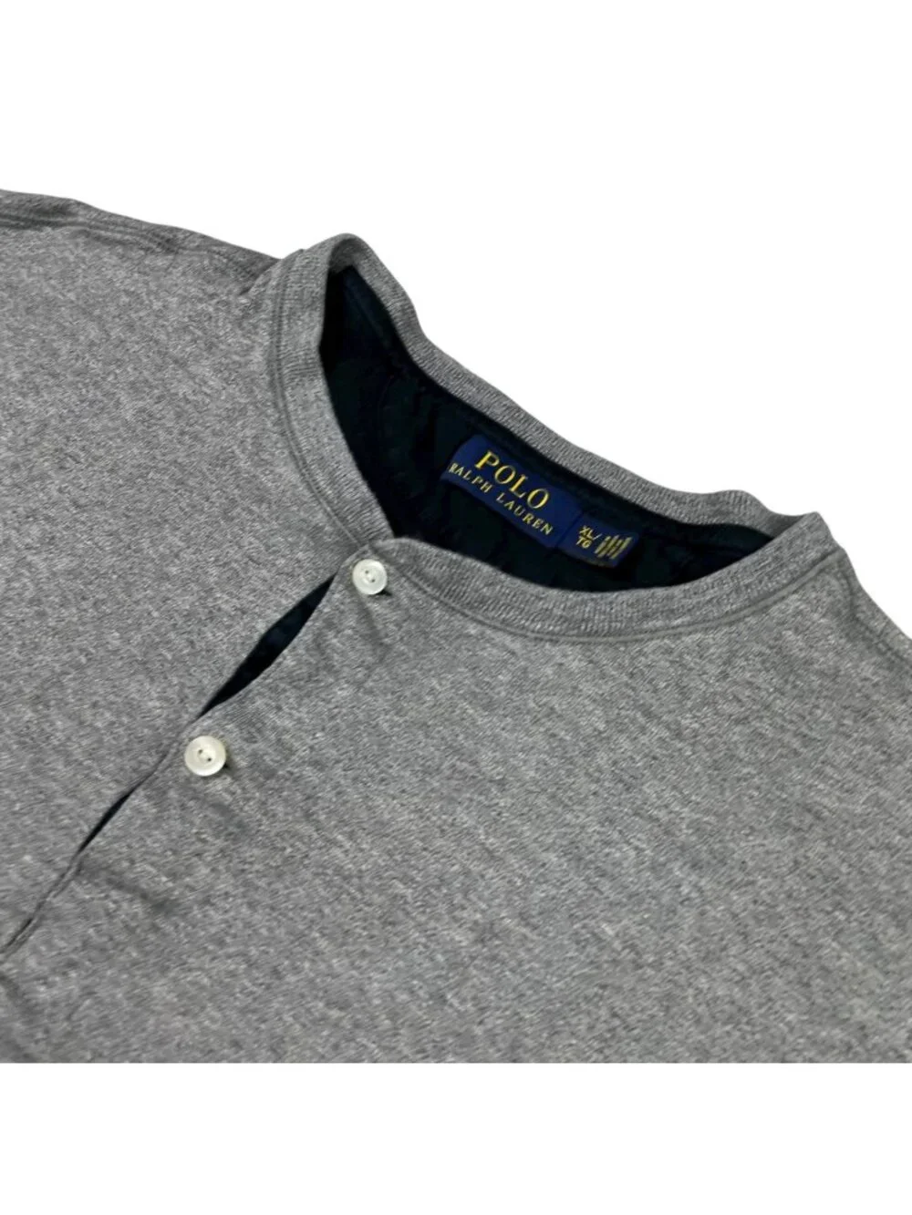 Polo Ralph Lauren Men’s 100% Cotton Fleece Lined L/S Henley T-Shirt Gray • XL